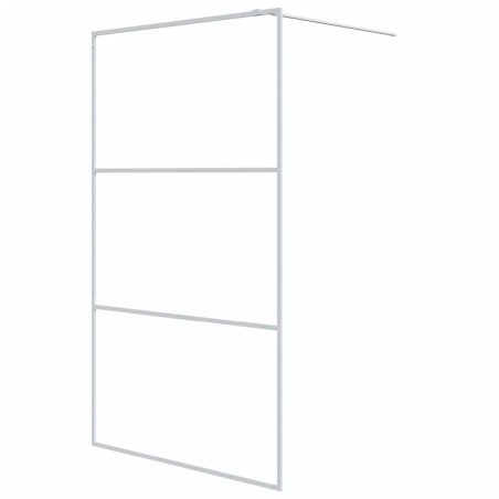 vidaXL Parete Doccia Walk in Bianca 115x195 cm Vetro Trasparente ESG
