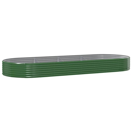 vidaXL Letto Giardino Acciaio Verniciato a Polvere 373x140x36 cm Verde