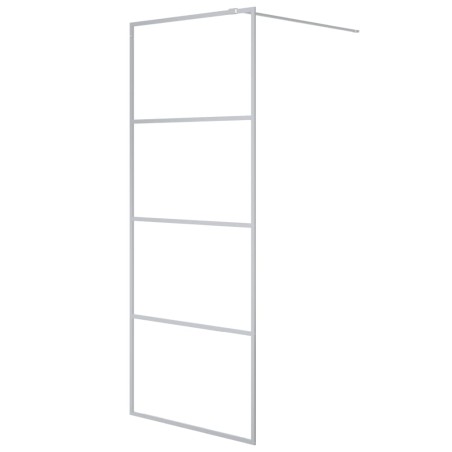vidaXL Parete Doccia Walk in Argento 80x195 cm Vetro Trasparente ESG