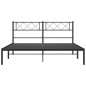 vidaXL Giroletto con Testiera in Metallo Nero 135x190 cm vidaXL Giroletto con Testiera in Metallo Nero 135x190 cm