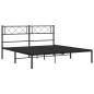vidaXL Giroletto con Testiera in Metallo Nero 135x190 cm vidaXL Giroletto con Testiera in Metallo Nero 135x190 cm