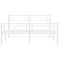 vidaXL Giroletto con Testiera e Pediera Metallo Bianco 150x200 cm