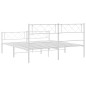 vidaXL Giroletto con Testiera e Pediera Metallo Bianco 150x200 cm