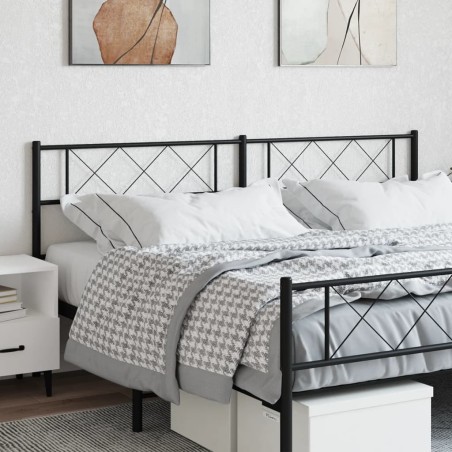 vidaXL Testiera in Metallo Nero 160 cm
