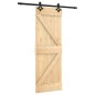 vidaXL Porta Scorrevole con Set Hardware 70x210 cm Legno Massello Pino vidaXL Porta Scorrevole con Set Hardware 70x210 cm Legno Massello Pino