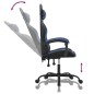Sedia da Gaming Girevole Nero e Blu in Similpelle Sedia da Gaming Girevole Nero e Blu in Similpelle