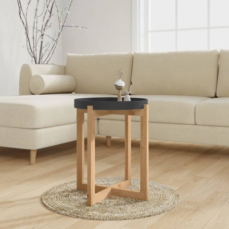 Tavolino Nero 41x41x48,5cm Legno Multistrato e Massello di Pino