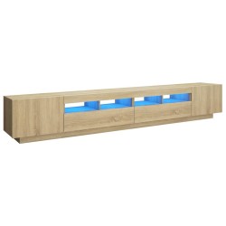vidaXL Mobile Porta TV con Luci LED Rovere Sonoma 260x35x40 cm