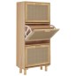 Scarpiera Marrone 52x25x115 Legno Multistrato e Rattan Naturale Scarpiera Marrone 52x25x115 Legno Multistrato e Rattan Naturale