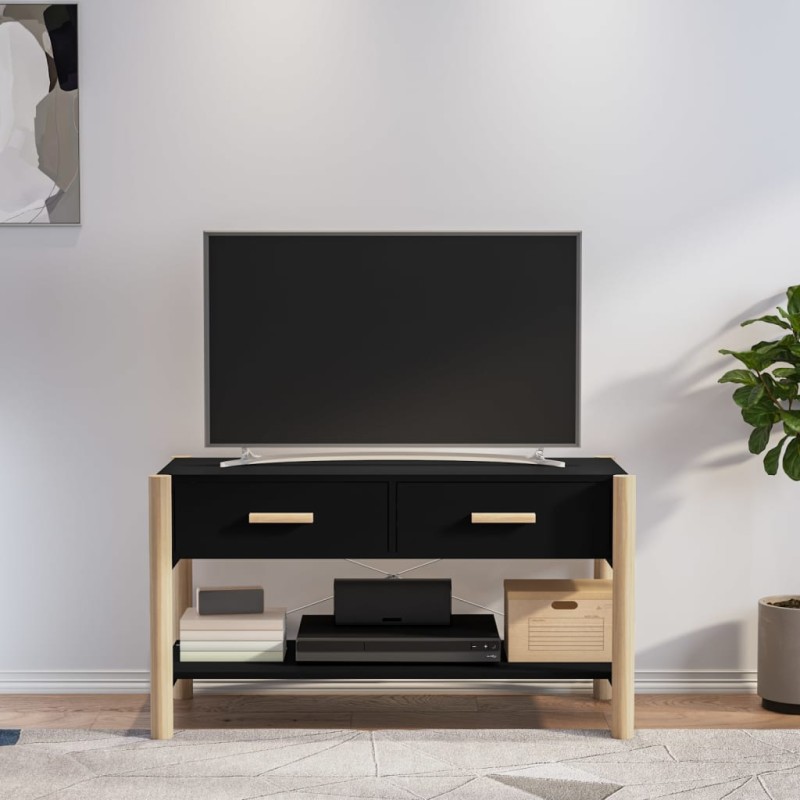 Mobile Porta TV Nero 82x38x45 cm in Legno Multistrato Mobile Porta TV Nero 82x38x45 cm in Legno Multistrato