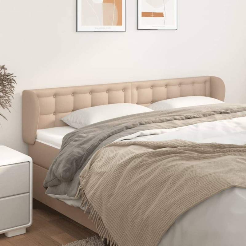 vidaXL Testiera ad Orecchio Cappuccino 203x23x78/88 cm in Similpelle