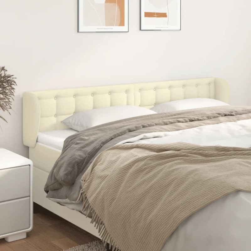 vidaXL Testiera ad Orecchio Crema 183x23x78/88 cm in Similpelle vidaXL Testiera ad Orecchio Crema 183x23x78/88 cm in Similpelle