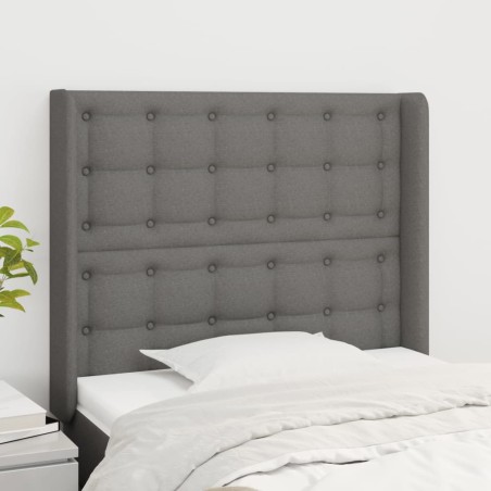vidaXL Testiera ad Orecchio Grigio Scuro 83x16x118/128 cm in Tessuto