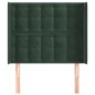vidaXL Testiera ad Orecchio Verde Scuro 103x16x118/128cm in Velluto vidaXL Testiera ad Orecchio Verde Scuro 103x16x118/128cm in Velluto
