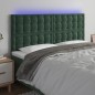 vidaXL Testiera a LED Verde Scuro 200x5x118/128 cm in Velluto vidaXL Testiera a LED Verde Scuro 200x5x118/128 cm in Velluto
