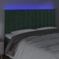 vidaXL Testiera a LED Verde Scuro 200x5x118/128 cm in Velluto vidaXL Testiera a LED Verde Scuro 200x5x118/128 cm in Velluto