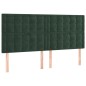vidaXL Testiera a LED Verde Scuro 200x5x118/128 cm in Velluto vidaXL Testiera a LED Verde Scuro 200x5x118/128 cm in Velluto