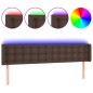 vidaXL Testiera a LED Marrone 183x16x78/88 cm in Similpelle vidaXL Testiera a LED Marrone 183x16x78/88 cm in Similpelle