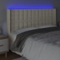 vidaXL Testiera a LED Crema 183x16x118/128 cm in Similpelle vidaXL Testiera a LED Crema 183x16x118/128 cm in Similpelle