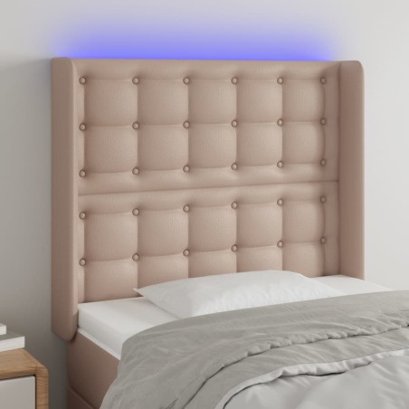 vidaXL Testiera a LED Cappuccino 93x16x118/128 cm in Similpelle