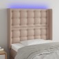 vidaXL Testiera a LED Cappuccino 93x16x118/128 cm in Similpelle