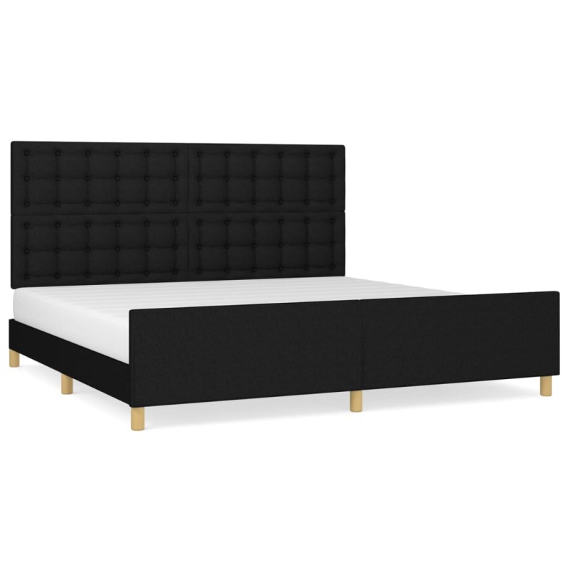 vidaXL Giroletto con Testiera Nero 180x200 cm in Tessuto vidaXL Giroletto con Testiera Nero 180x200 cm in Tessuto