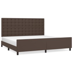 vidaXL Giroletto con Testiera Marrone 200x200 cm in Similpelle