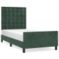 vidaXL Giroletto con Testiera Verde Scuro 90x200 cm in Velluto vidaXL Giroletto con Testiera Verde Scuro 90x200 cm in Velluto