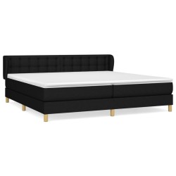 vidaXL Giroletto a Molle con Materasso Nero 200x200 cm in Tessuto
