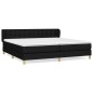 vidaXL Giroletto a Molle con Materasso Nero 200x200 cm in Tessuto