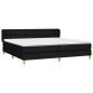 vidaXL Giroletto a Molle con Materasso Nero 200x200 cm in Tessuto