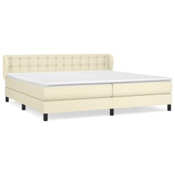 vidaXL Giroletto a Molle con Materasso Crema 200x200 cm in Similpelle