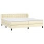 vidaXL Giroletto a Molle con Materasso Crema 200x200 cm in Similpelle