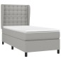 vidaXL Giroletto a Molle con Materasso Grigio Chiaro 80x200 cm Tessuto