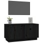 Mobile Porta TV Nera 80x35x40,5 cm in Legno Massello di Pino Mobile Porta TV Nera 80x35x40,5 cm in Legno Massello di Pino