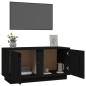 Mobile Porta TV Nera 80x35x40,5 cm in Legno Massello di Pino Mobile Porta TV Nera 80x35x40,5 cm in Legno Massello di Pino