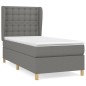 vidaXL Giroletto a Molle con Materasso Grigio Scuro 100x200 cm Tessuto