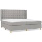 vidaXL Giroletto a Molle con Materasso Grigio Chiaro 200x200cm Tessuto