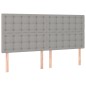 vidaXL Giroletto a Molle con Materasso Grigio Chiaro 200x200cm Tessuto