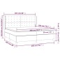 vidaXL Giroletto a Molle con Materasso Grigio Chiaro 200x200cm Tessuto