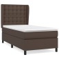 vidaXL Giroletto a Molle con Materasso Marrone 100x200cm in Similpelle
