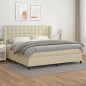 vidaXL Giroletto a Molle con Materasso Crema 200x200 cm in Similpelle