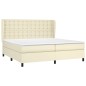 vidaXL Giroletto a Molle con Materasso Crema 200x200 cm in Similpelle
