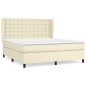 vidaXL Giroletto a Molle con Materasso Crema 180x200 cm in Similpelle