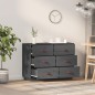 Credenza Grigia 100x40x75 cm in Legno Massello di Pino Credenza Grigia 100x40x75 cm in Legno Massello di Pino