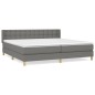 vidaXL Giroletto a Molle con Materasso Grigio Scuro 200x200 cm Tessuto