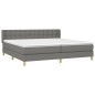 vidaXL Giroletto a Molle con Materasso Grigio Scuro 200x200 cm Tessuto