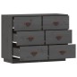 Credenza Grigia 100x40x75 cm in Legno Massello di Pino Credenza Grigia 100x40x75 cm in Legno Massello di Pino