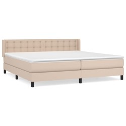 vidaXL Giroletto a Molle con Materasso Cappuccino 200x200cm Similpelle