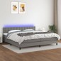 vidaXL Letto a Molle Materasso e LED Grigio Scuro 200x200cm in Tessuto vidaXL Letto a Molle Materasso e LED Grigio Scuro 200x200cm in Tessuto